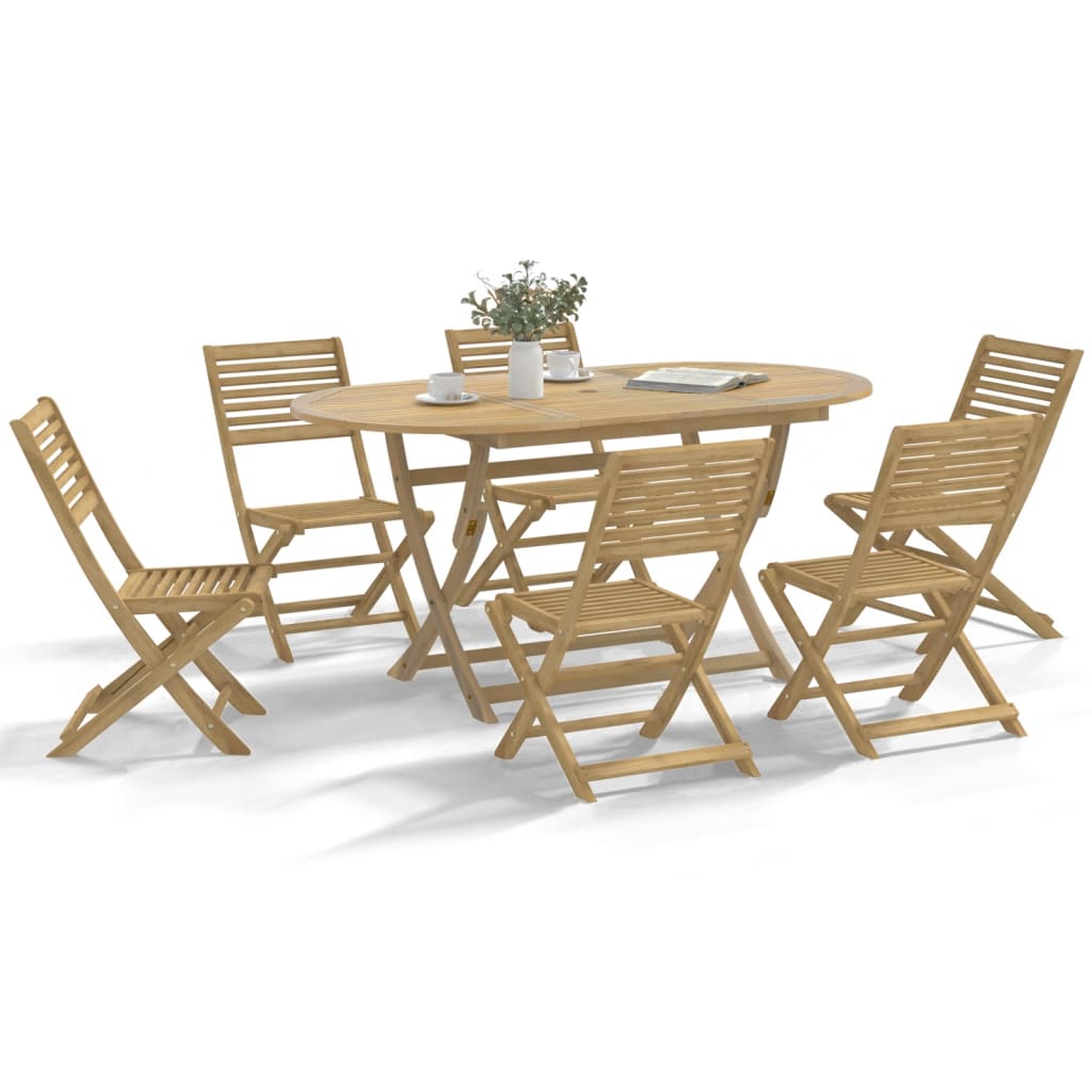 Chaises pliables de jardin lot de 6 bois massif d'acacia