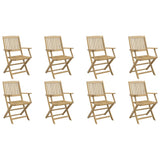 Chaises de jardin pliantes lot de 8 54,5x58x90 cm bois d'acacia