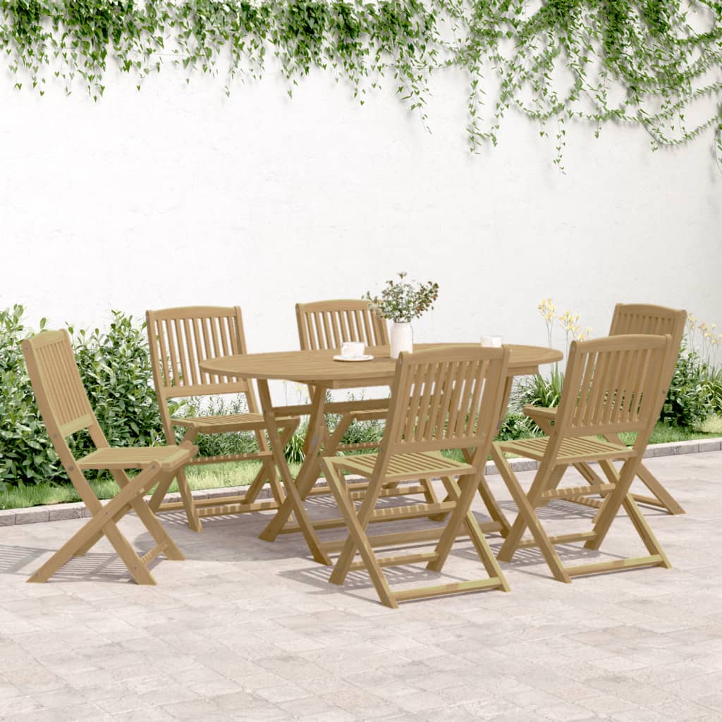 Chaises de jardin pliantes lot de 6 48,5x57x90 cm bois d'acacia