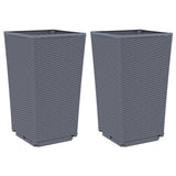 Jardinières 2 pcs bleu gris 32,5x32,5x57 cm PP