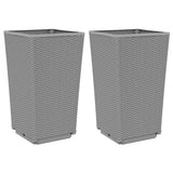 Jardinières 2 pcs gris clair 32,5x32,5x57 cm polypropylène