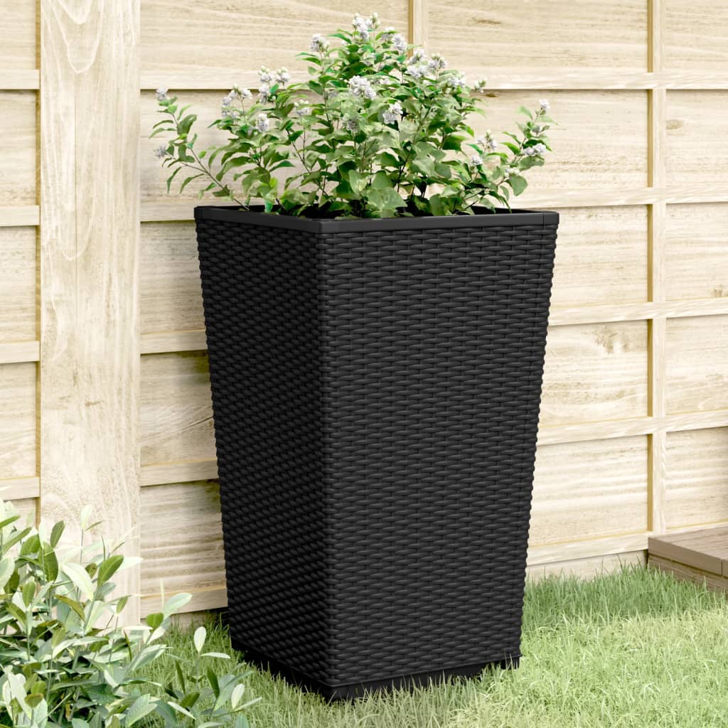 Jardinières 2 pcs noir 32,5x32,5x57 cm polypropylène