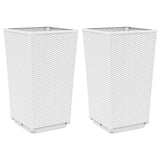 Planters 2 pcs white 32.5x32.5x57 cm polypropylene