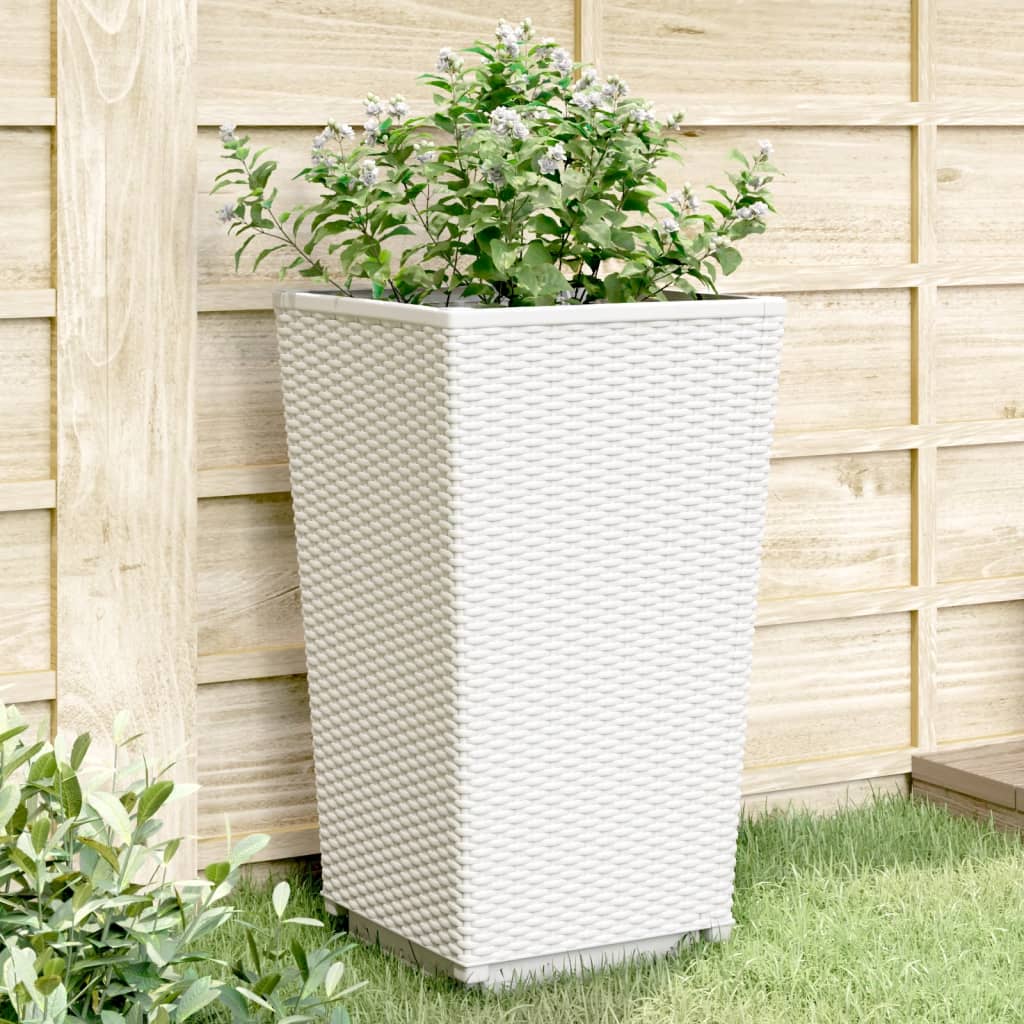 Jardinières 2 pcs blanc 32,5x32,5x57 cm polypropylène