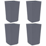 Jardinières 4 pcs bleu gris 32,5x32,5x57 cm PP