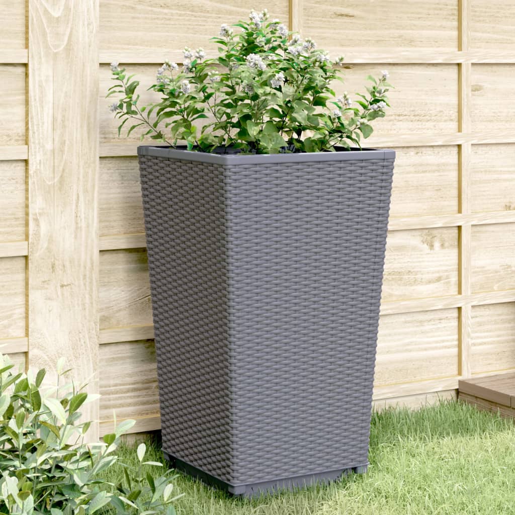 Jardinières 4 pcs bleu gris 32,5x32,5x57 cm PP