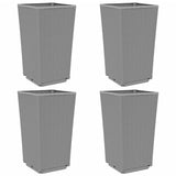 Jardinières 4 pcs gris clair 32,5x32,5x57 cm polypropylène