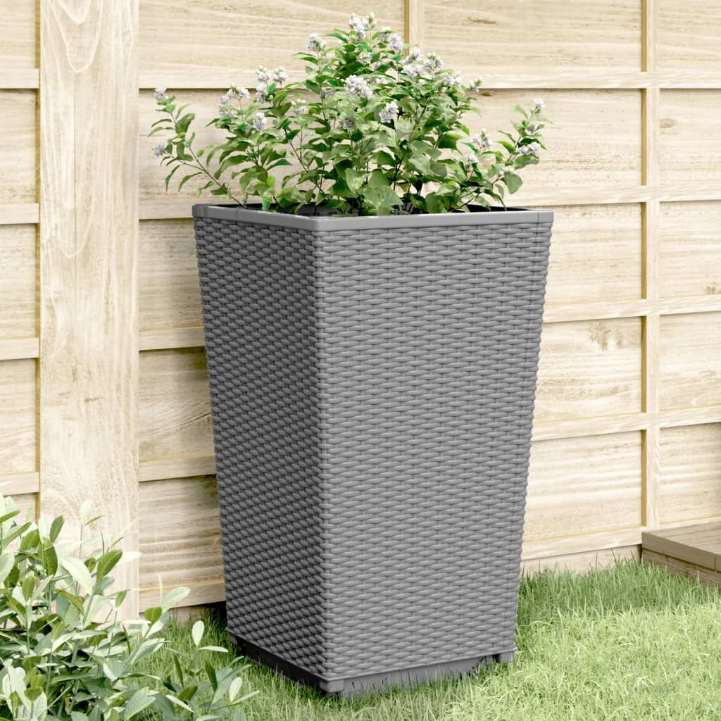 Jardinières 4 pcs gris clair 32,5x32,5x57 cm polypropylène