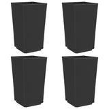 Jardinières 4 pcs noir 32,5x32,5x57 cm polypropylène