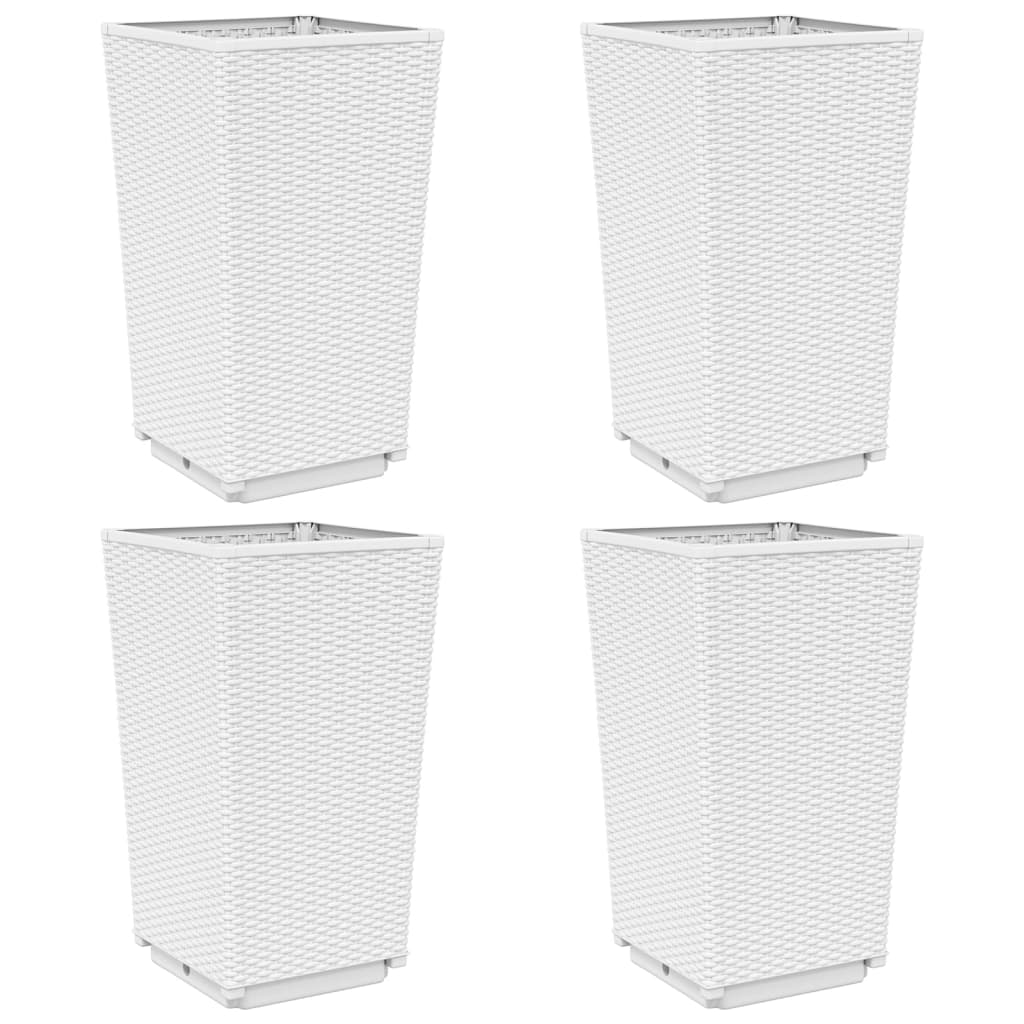 Jardinières 4 pcs blanc 32,5x32,5x57 cm polypropylène