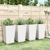 Jardinières 4 pcs blanc 32,5x32,5x57 cm polypropylène