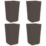 Jardinières 4 pcs marron 32,5x32,5x57 cm polypropylène