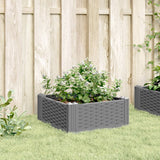 Jardinière avec piquets gris clair 42,5x42,5x28,5 cm PP