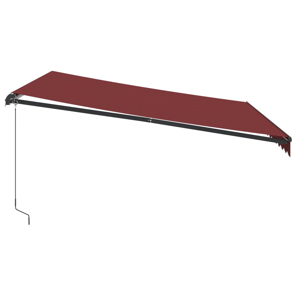 Einziehbare manuelle Markise mit burgunderroter LED 400x350 cm