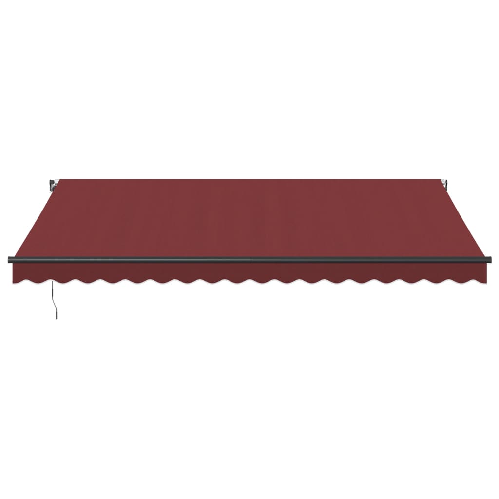 Manual retractable awning with LED burgundy 450x350 cm