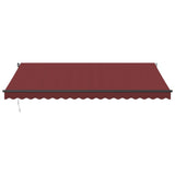 Manual retractable awning with LED burgundy 450x350 cm