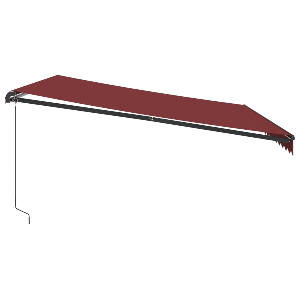 Manual retractable awning with LED burgundy 450x350 cm