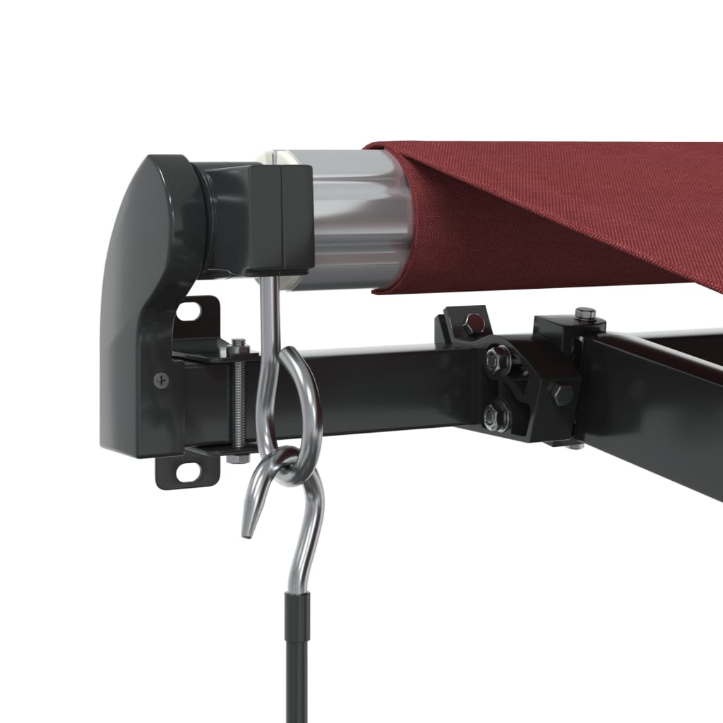 Manual retractable awning with LED burgundy 450x350 cm