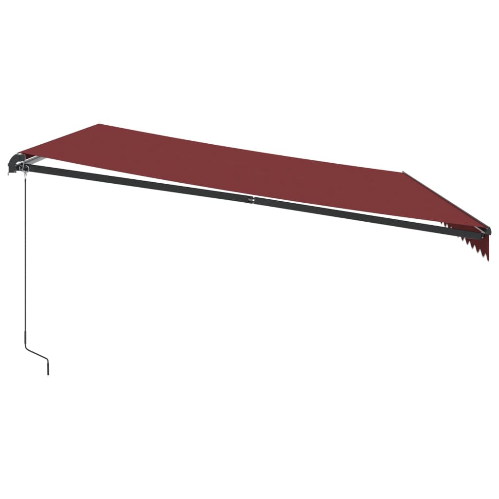 Einziehbare manuelle Markise mit burgunderroter LED 500x350 cm