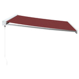 Manual retractable awning burgundy 450x300 cm