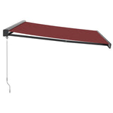 Manual retractable awning burgundy 450x300 cm