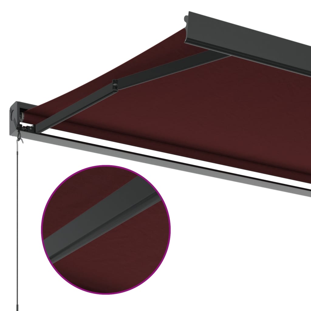 Manual retractable awning burgundy 450x300 cm