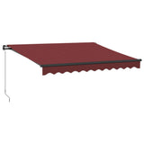 Manual retractable awning with LED burgundy 300x250 cm