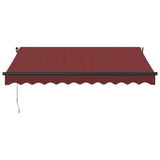 Manual retractable awning with LED burgundy 300x250 cm