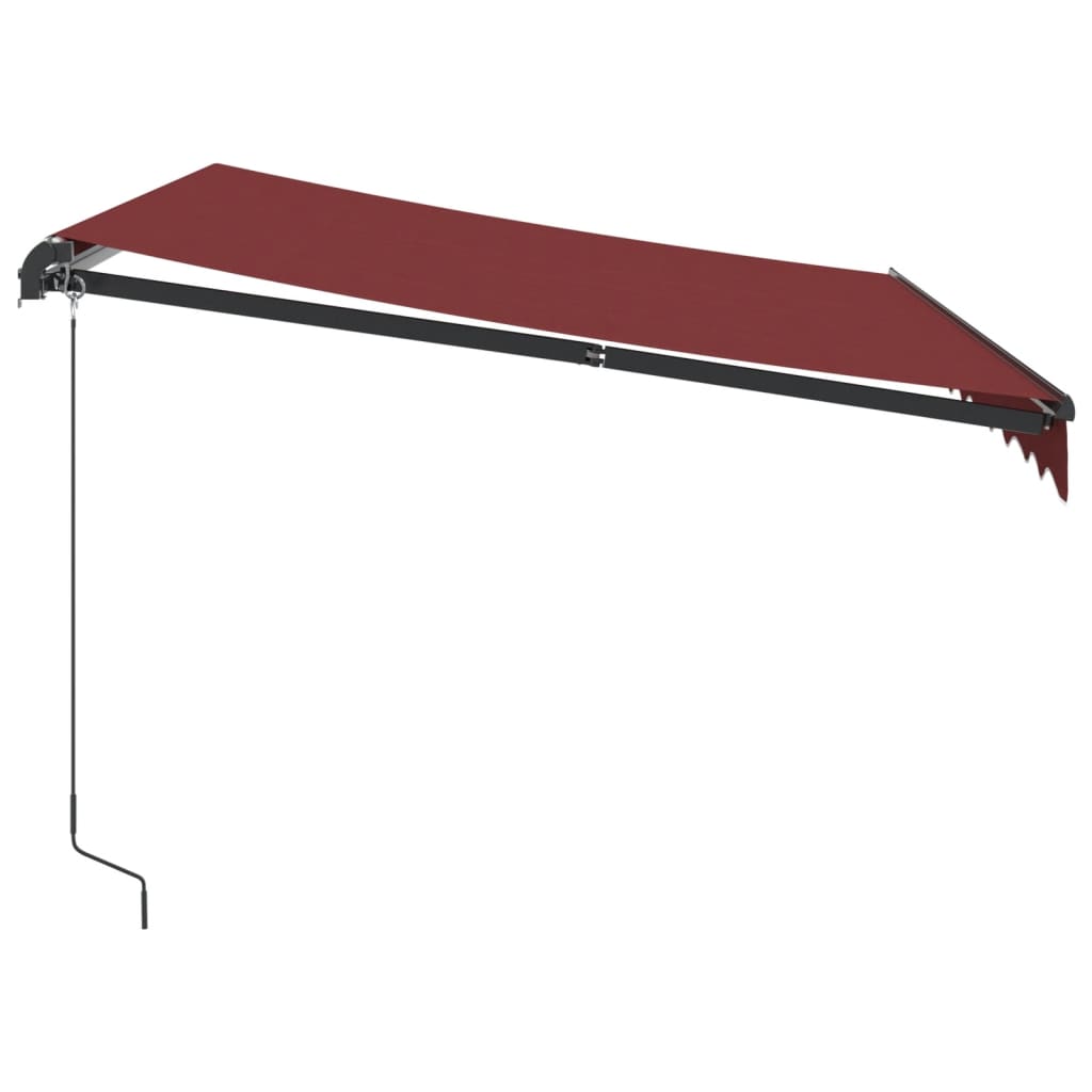 Manual retractable awning with LED burgundy 300x250 cm