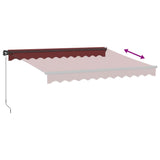 Manual retractable awning with LED burgundy 300x250 cm