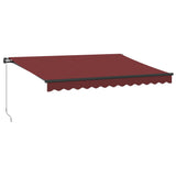 Manual retractable awning with LED burgundy 350x250 cm