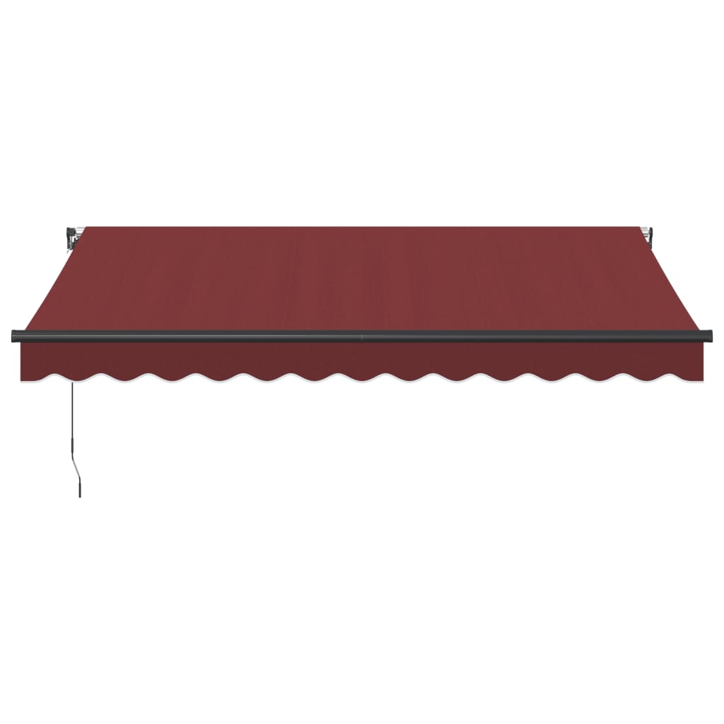 Manual retractable awning with LED burgundy 350x250 cm