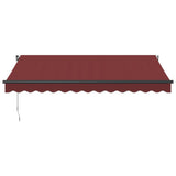 Manual retractable awning with LED burgundy 350x250 cm