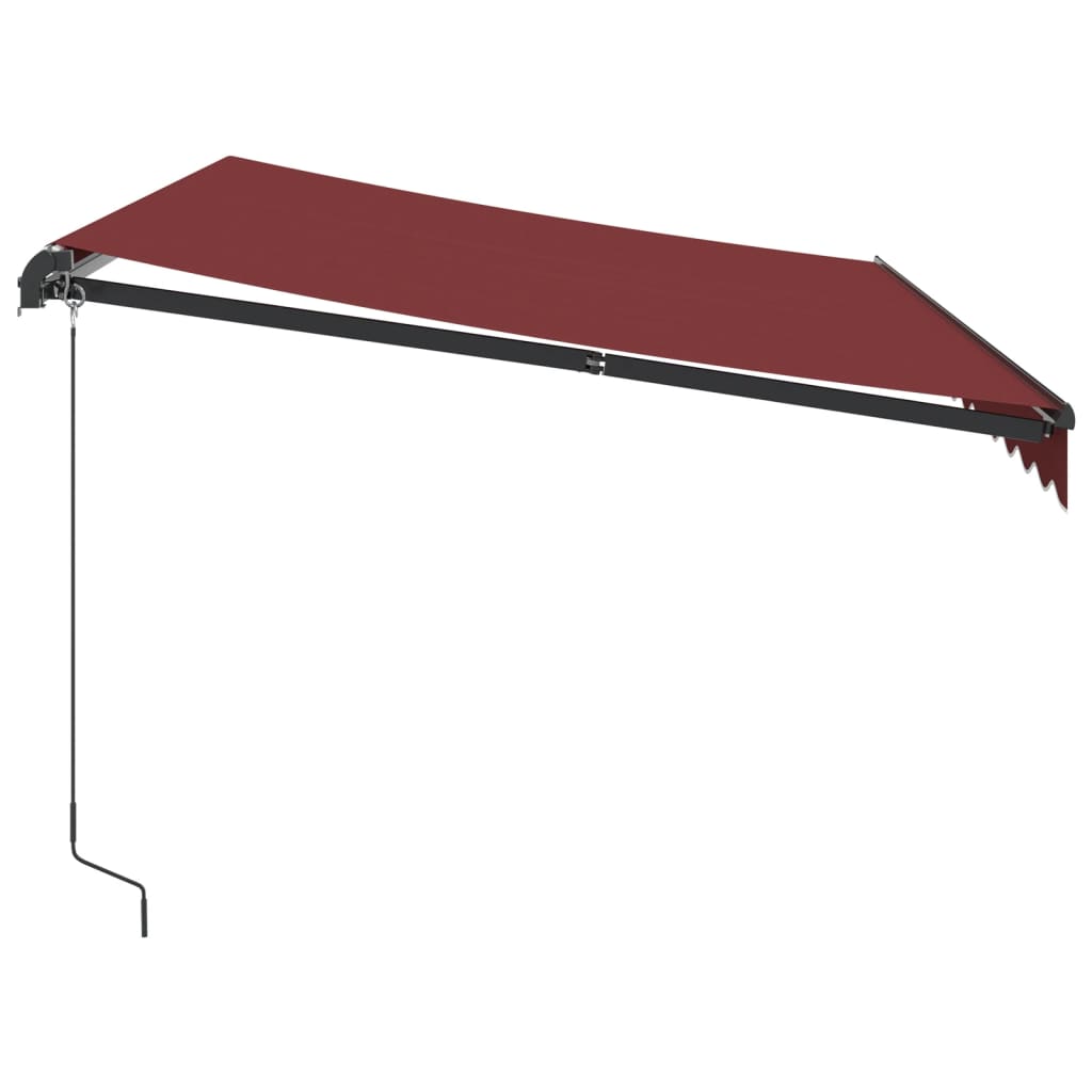 Manual retractable awning with LED burgundy 350x250 cm