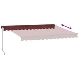 Manual retractable awning with LED burgundy 350x250 cm