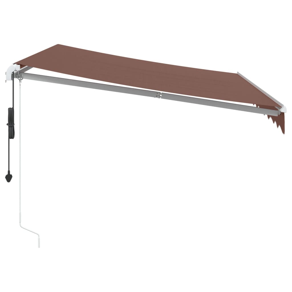 Auvent rétractable automatique avec LED marron 300x250 cm