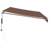 Auvent rétractable automatique avec LED marron 350x250 cm