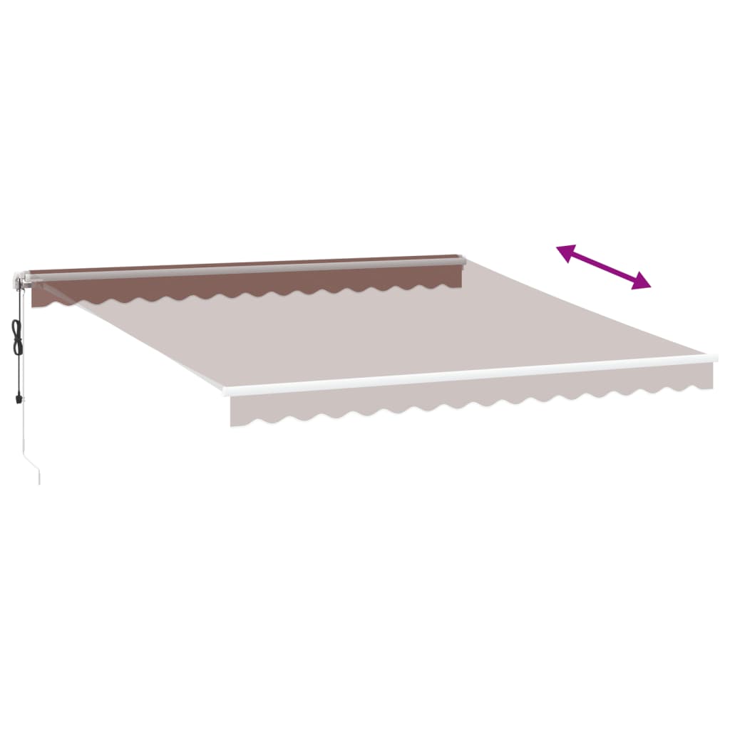 Automatisch einziehbare Markise mit brauner LED 400x300 cm