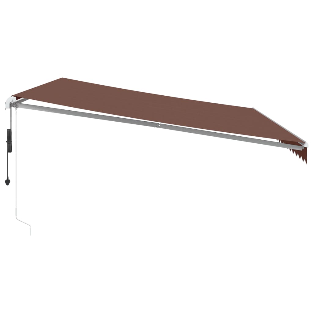 Auvent rétractable automatique avec LED marron 500x300 cm