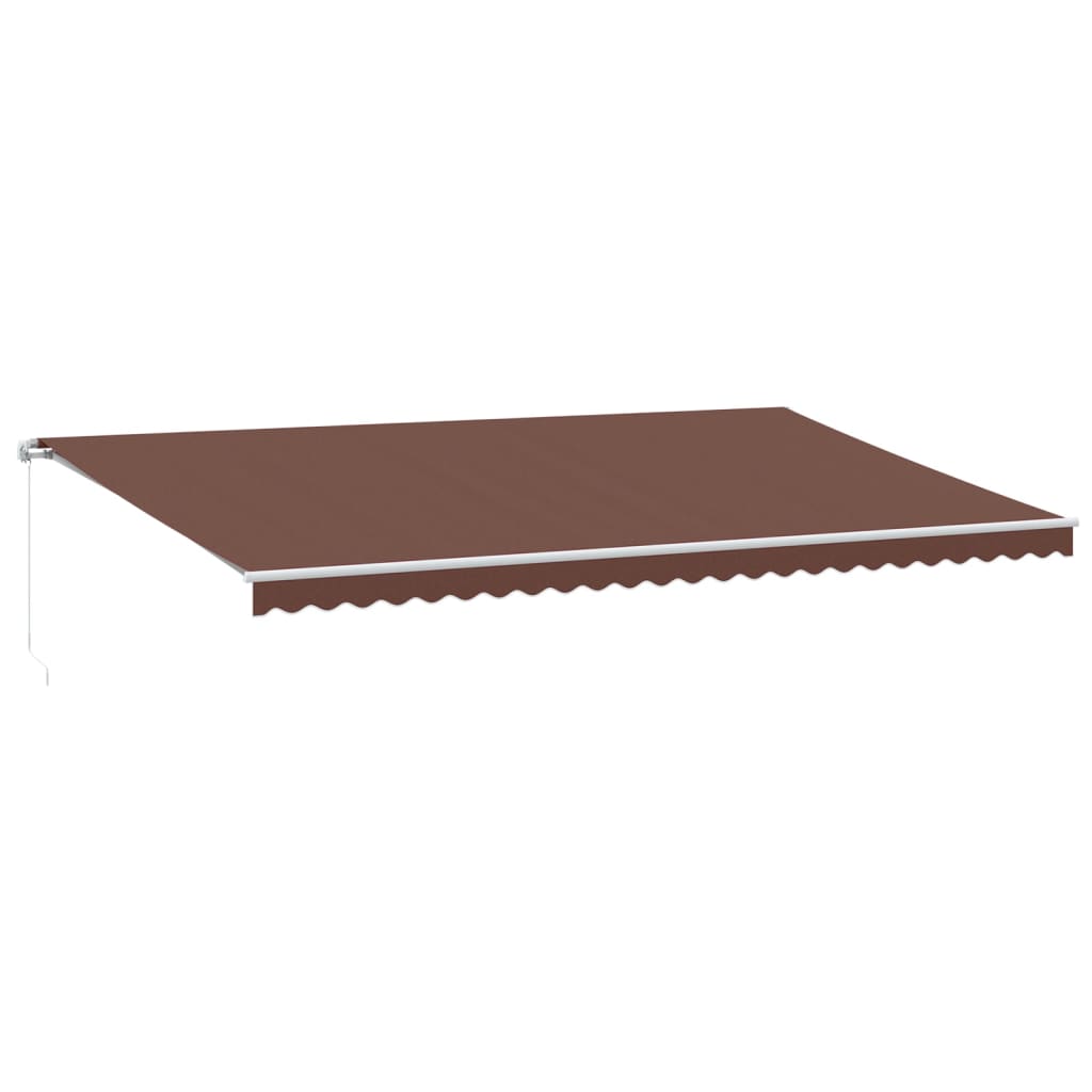 Manual retractable awning with LED brown 600x300 cm