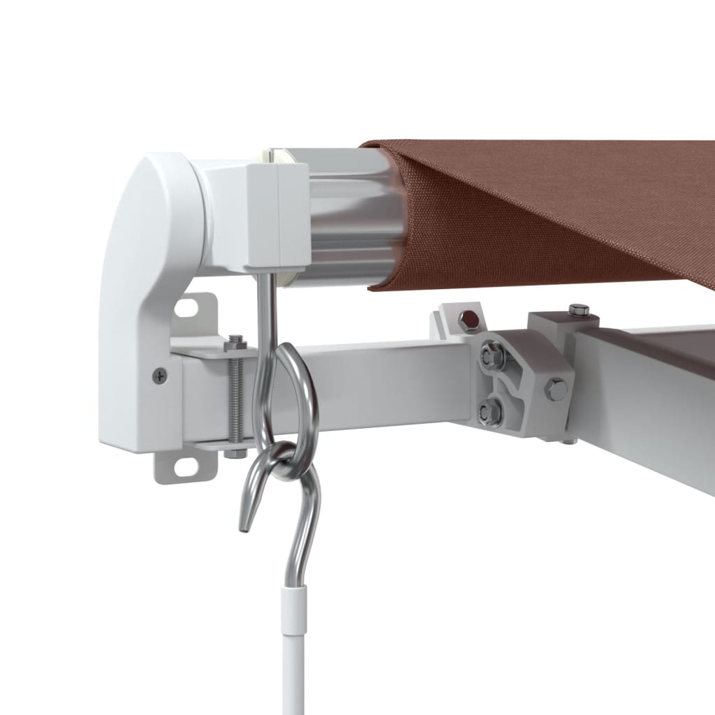 Manual retractable awning with LED brown 600x300 cm