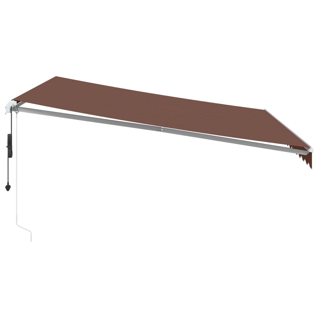 Auvent rétractable automatique avec LED marron 400x350 cm