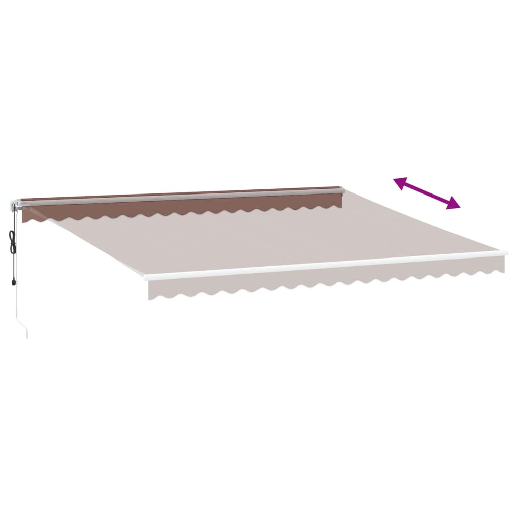 Automatisch einziehbare Markise mit brauner LED 450x350 cm