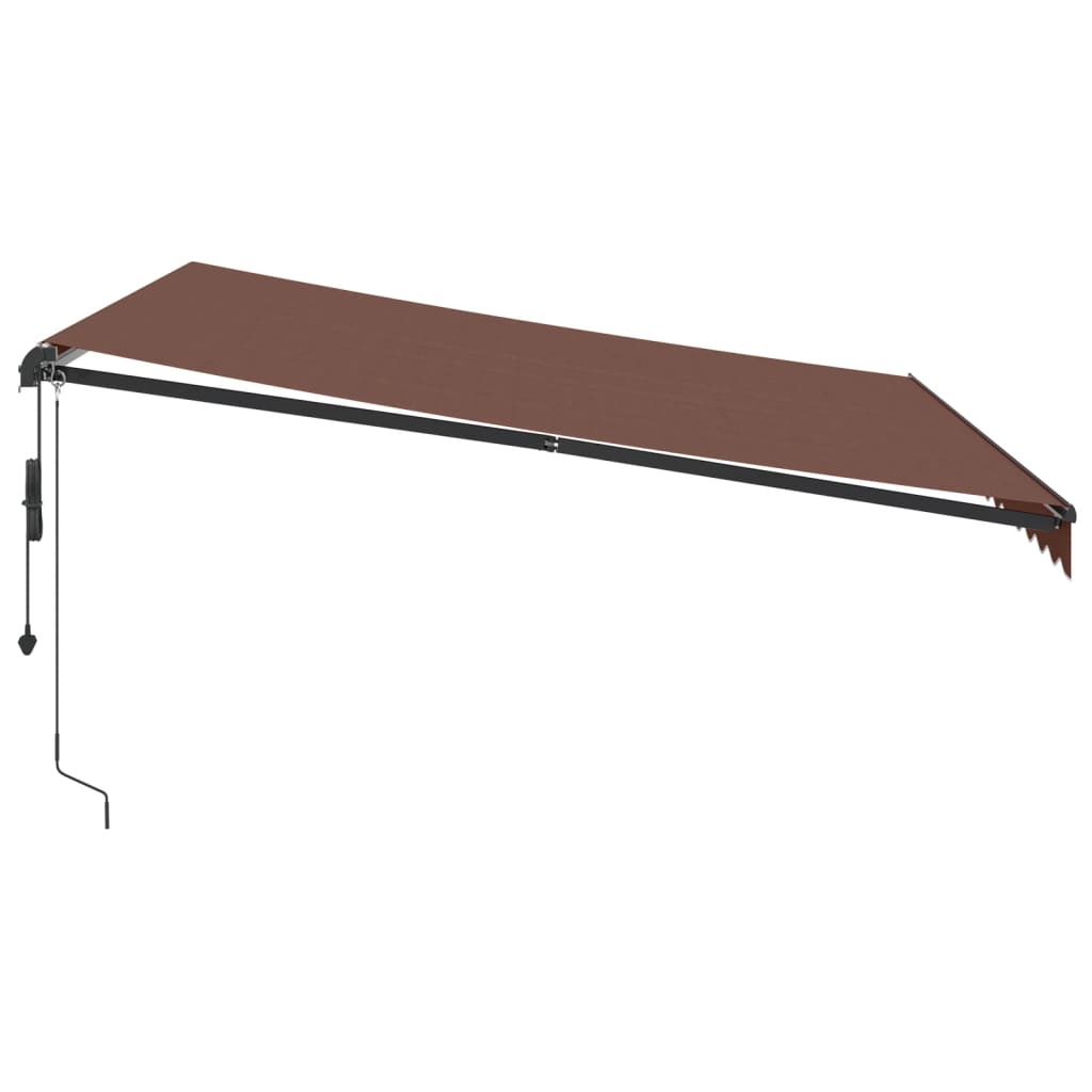 Auvent rétractable automatique avec LED marron 400x350 cm