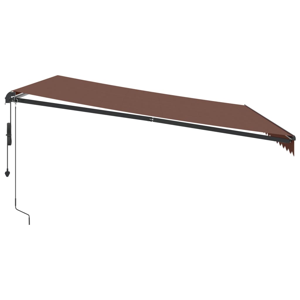 Auvent rétractable automatique avec LED marron 450x350 cm