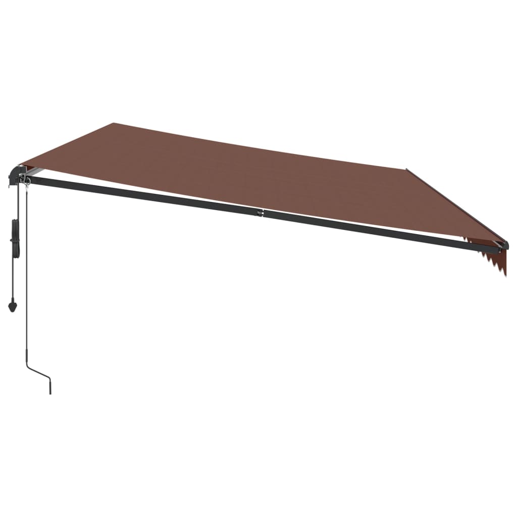 Auvent rétractable automatique avec LED marron 600x350 cm