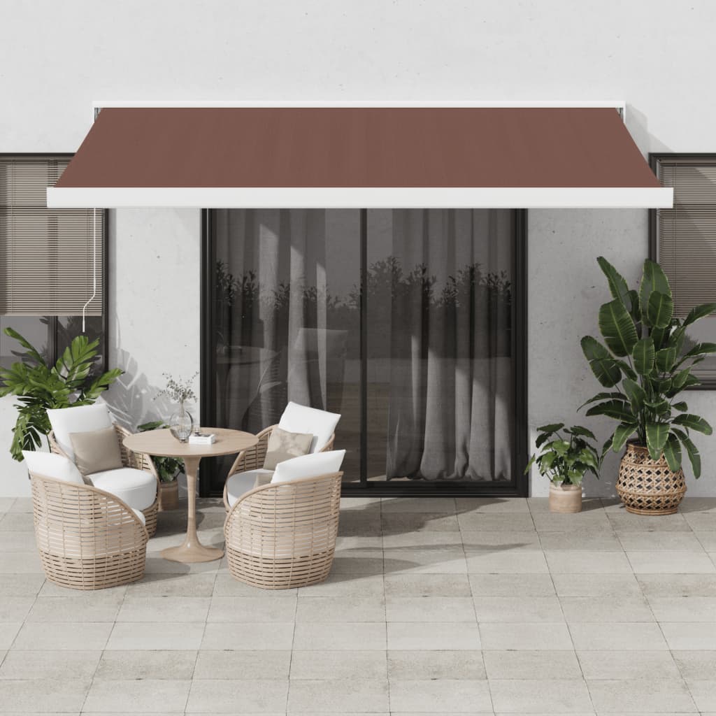 Brown retractable manual awning 450x300 cm