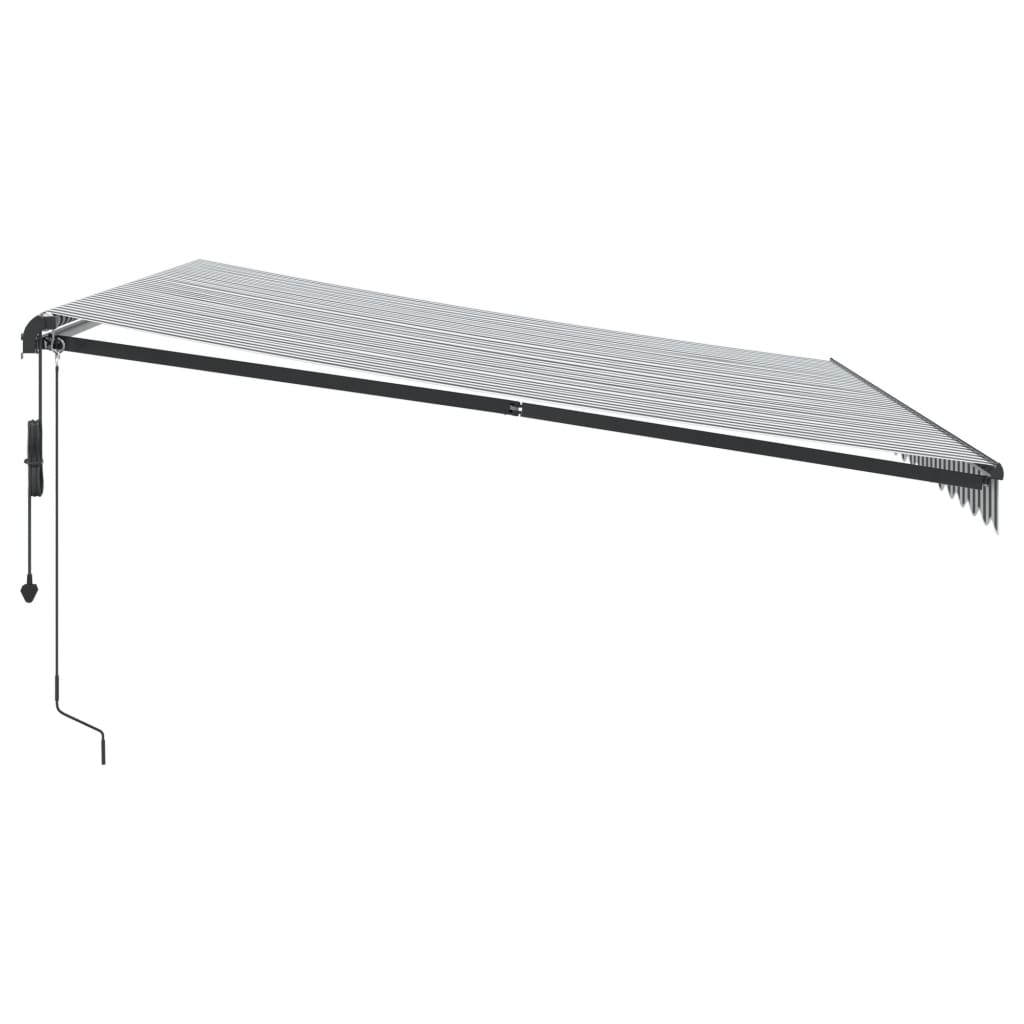 Automatic retractable awning with LED anthracite and white