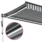 Automatic retractable awning with LED anthracite and white