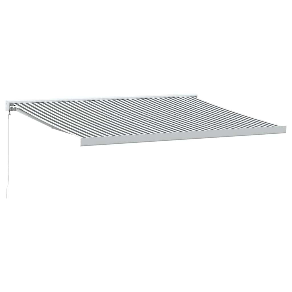 Auvent rétractable anthracite et blanc 4x3 m tissu et aluminium